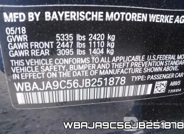 WBAJA9C56JB251878 фото 10