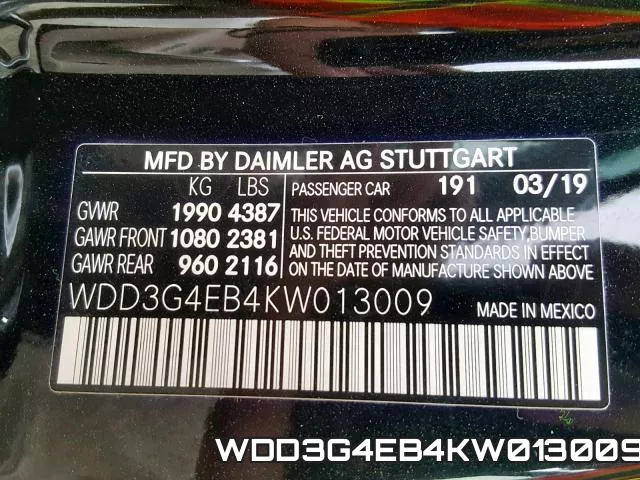 WDD3G4EB4KW013009 фото 2
