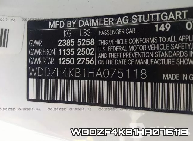 WDDZF4KB1HA075118 фото 10