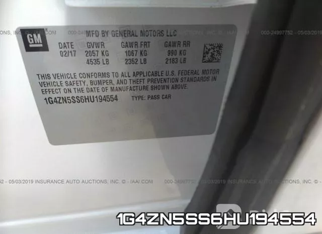 1G4ZN5SS6HU194554 фото 10