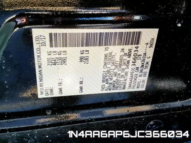1N4AA6AP6JC366034 фото 2