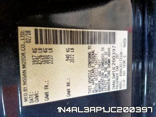 1N4AL3AP1JC200397 фото 2