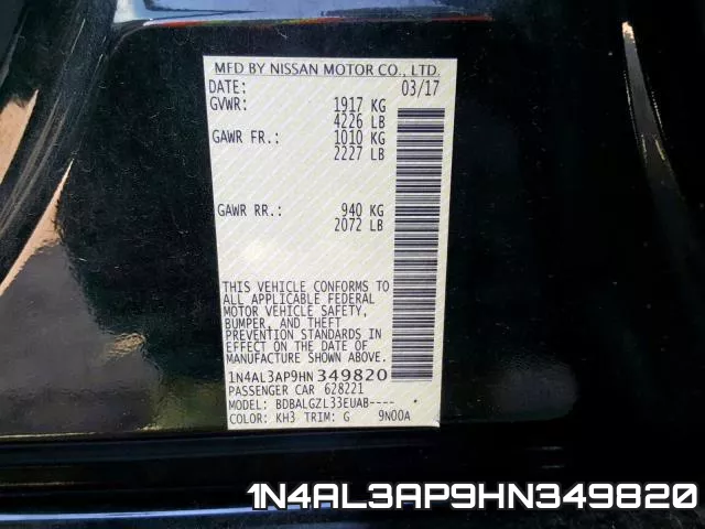 1N4AL3AP9HN349820 фото 2