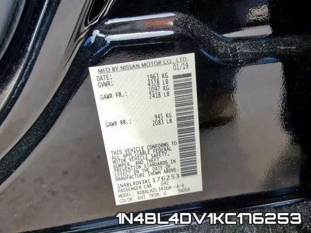 1N4BL4DV1KC176253 фото 2