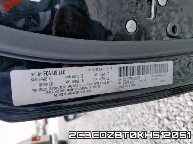 2C3CDZBT0KH512051 фото 2