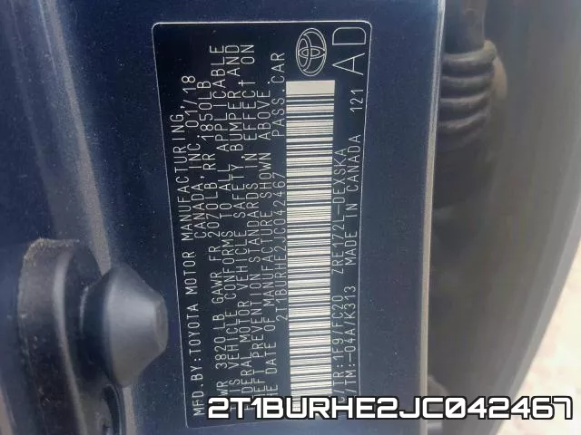 2T1BURHE2JC042467 фото 2
