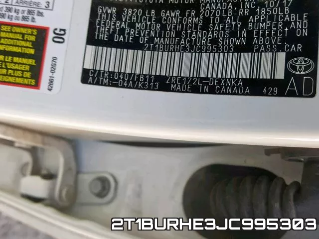 2T1BURHE3JC995303 фото 2