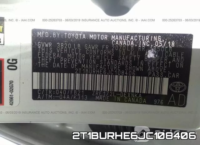 2T1BURHE6JC108406 фото 10