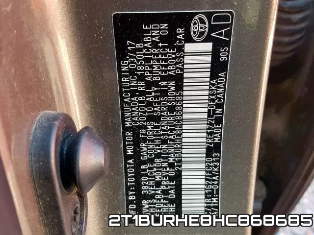 2T1BURHE8HC868685 фото 2
