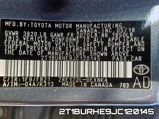 2T1BURHE9JC120145 фото 2