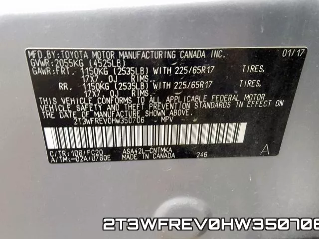 2T3WFREV0HW350706 фото 2
