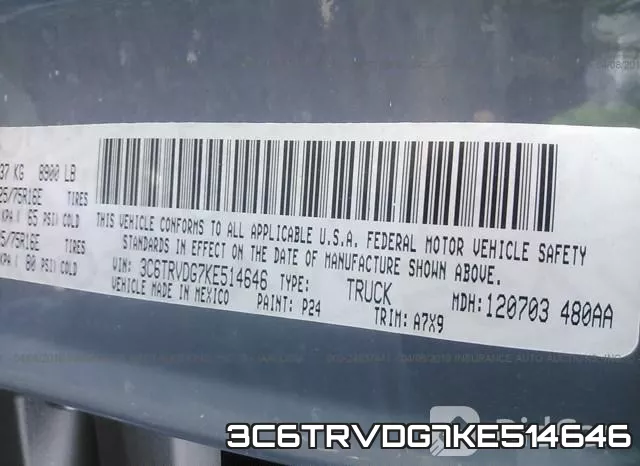 3C6TRVDG7KE514646 фото 10