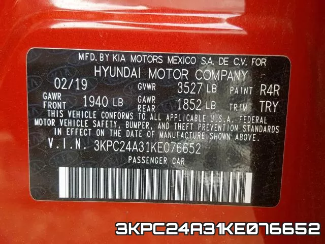 3KPC24A31KE076652 фото 2