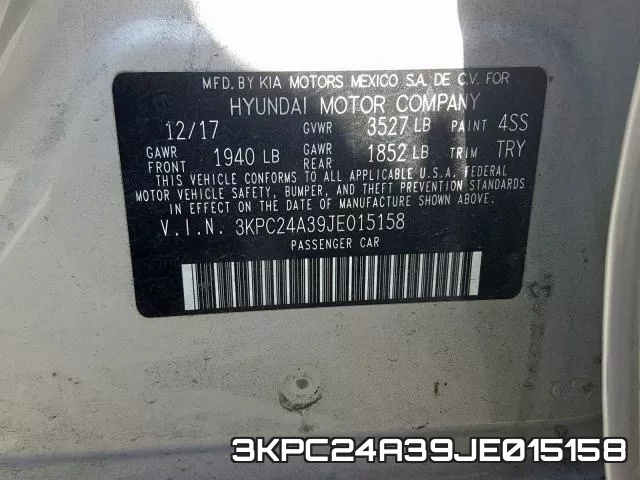 3KPC24A39JE015158 фото 2