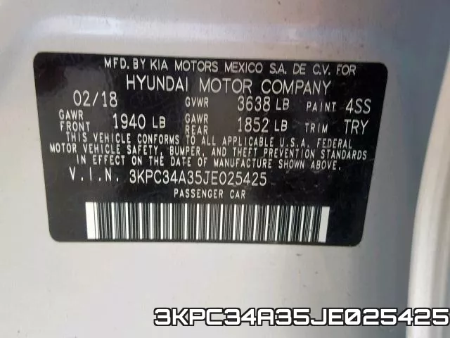 3KPC34A35JE025425 фото 2