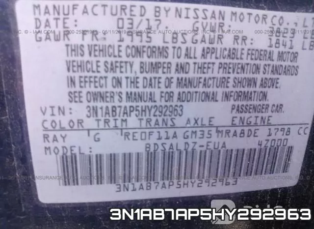 3N1AB7AP5HY292963 фото 10