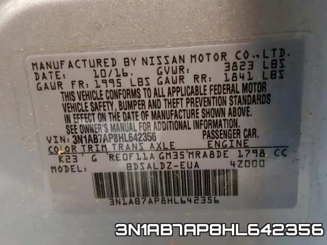 3N1AB7AP8HL642356 фото 2