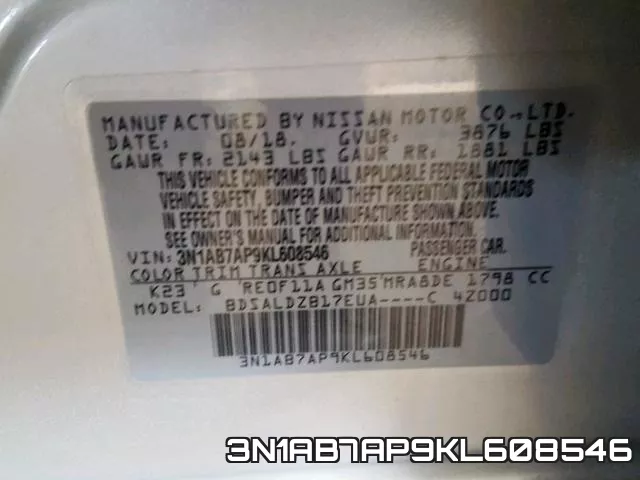 3N1AB7AP9KL608546 фото 2