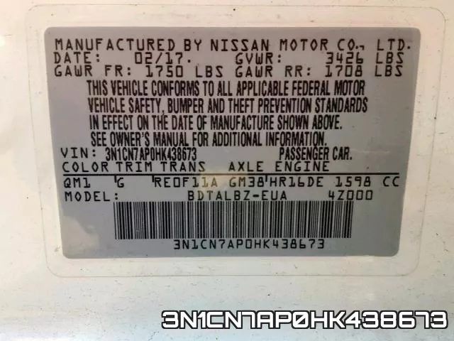 3N1CN7AP0HK438673 фото 2