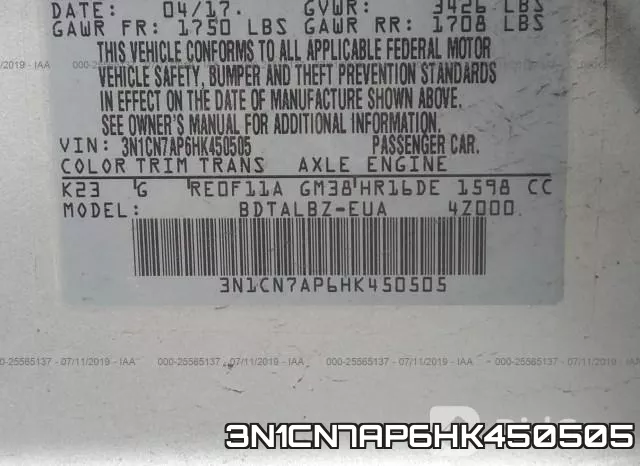3N1CN7AP6HK450505 фото 10