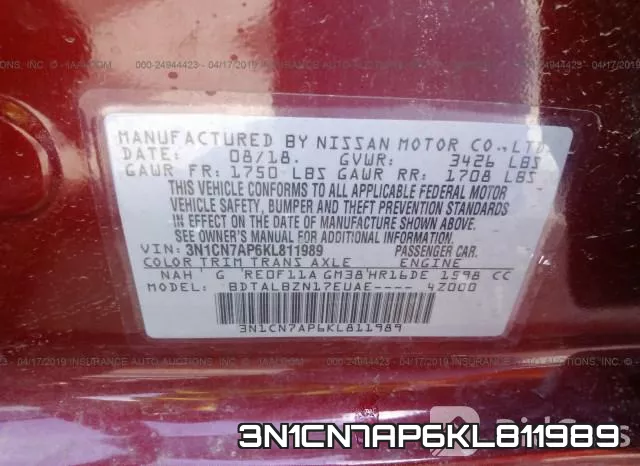 3N1CN7AP6KL811989 фото 10