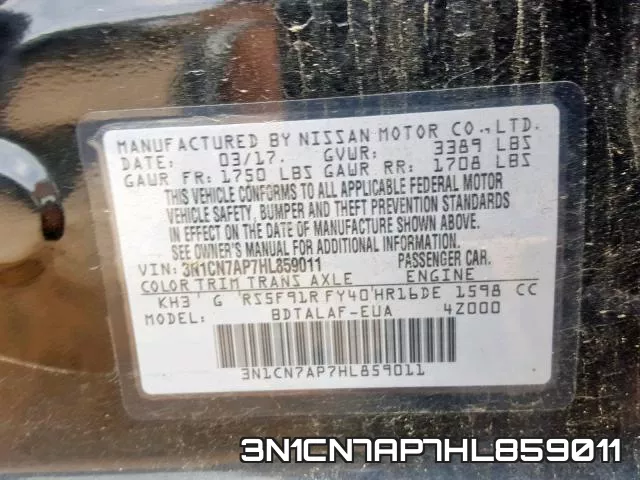 3N1CN7AP7HL859011 фото 2