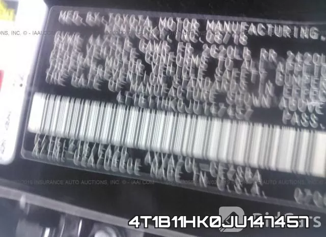 4T1B11HK0JU147457 фото 10