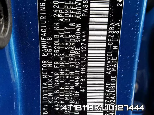 4T1B11HK1JU127444 фото 2