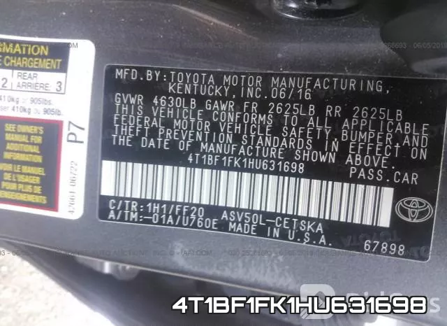 4T1BF1FK1HU631698 фото 10