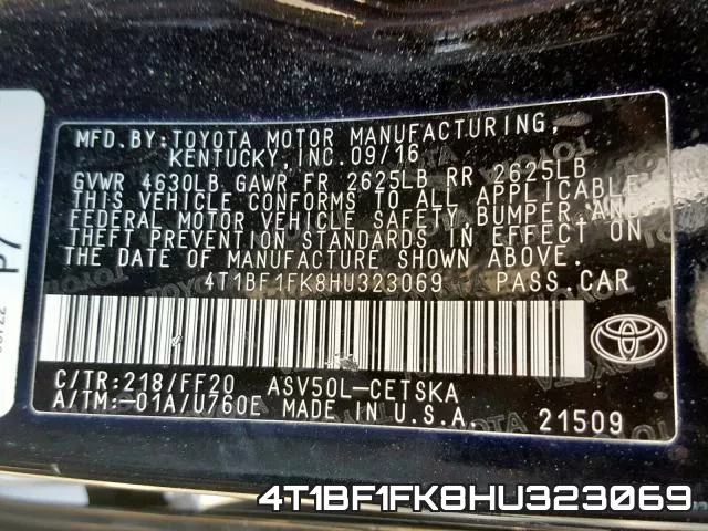 4T1BF1FK8HU323069 фото 2