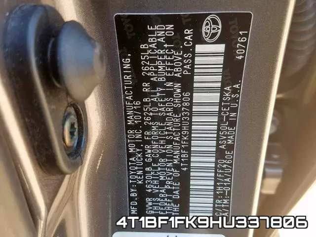 4T1BF1FK9HU337806 фото 2