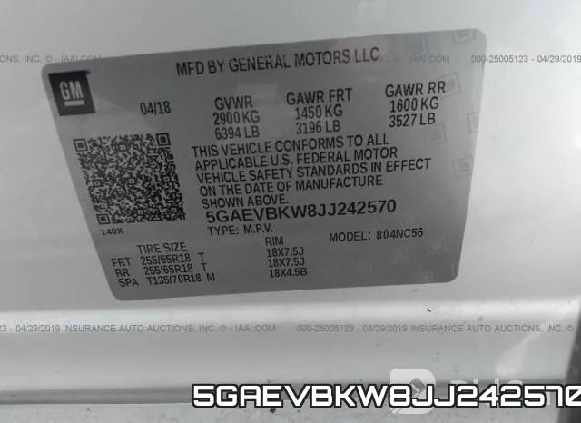 5GAEVBKW8JJ242570 фото 10