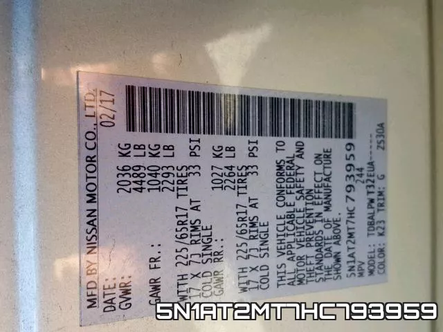 5N1AT2MT7HC793959 фото 2
