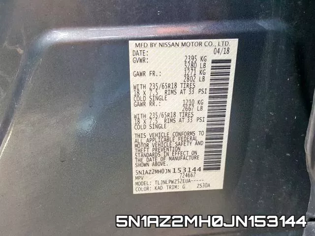 5N1AZ2MH0JN153144 фото 2