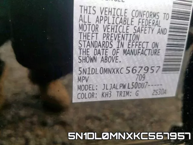 5N1DL0MNXKC567957 фото 2
