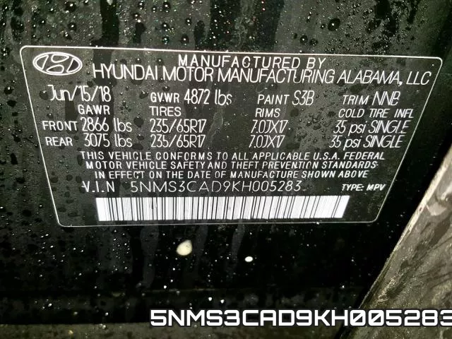 5NMS3CAD9KH005283 фото 2