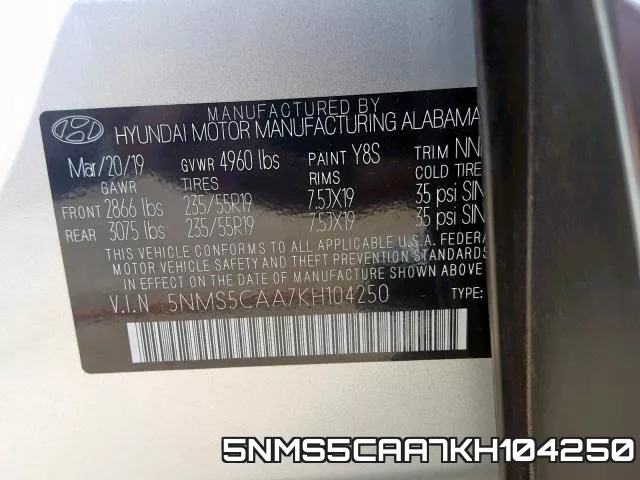 5NMS5CAA7KH104250 фото 2