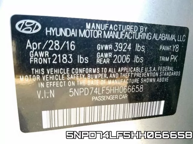 5NPD74LF5HH066658 фото 2
