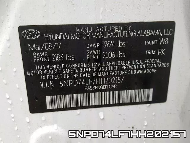 5NPD74LF7HH202157 фото 2