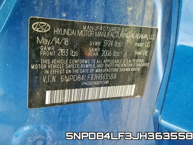 5NPD84LF3JH363558 фото 2