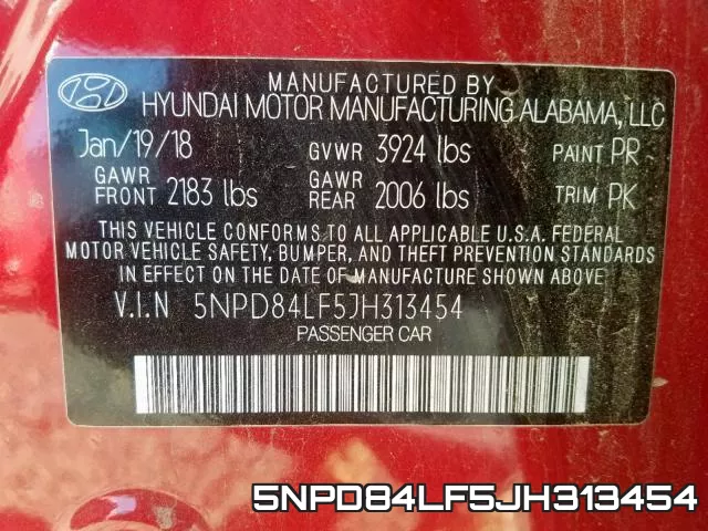 5NPD84LF5JH313454 фото 2