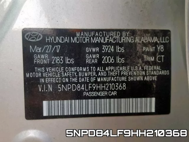 5NPD84LF9HH210368 фото 2