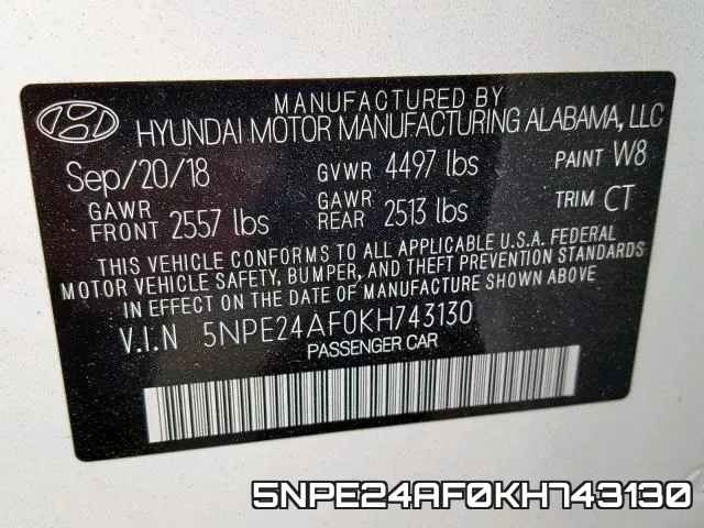 5NPE24AF0KH743130 фото 2