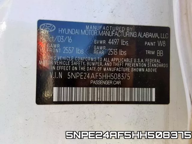 5NPE24AF5HH508375 фото 2