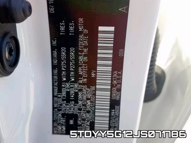 5TDYY5G12JS071786 фото 2