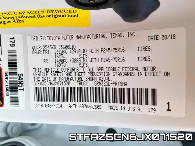 5TFAZ5CN6JX071520 фото 2