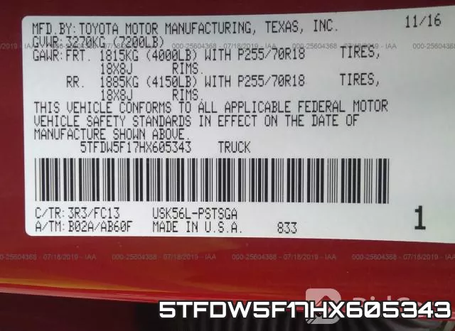5TFDW5F17HX605343 фото 10