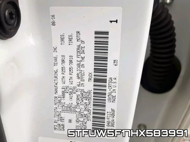 5TFUW5F17HX583991 фото 2