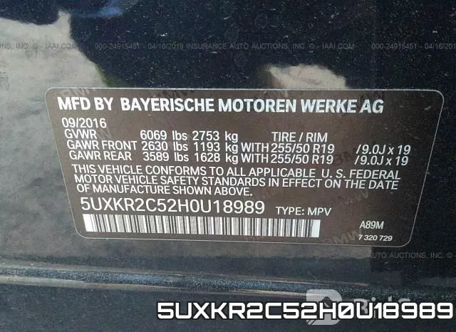 5UXKR2C52H0U18989 фото 10