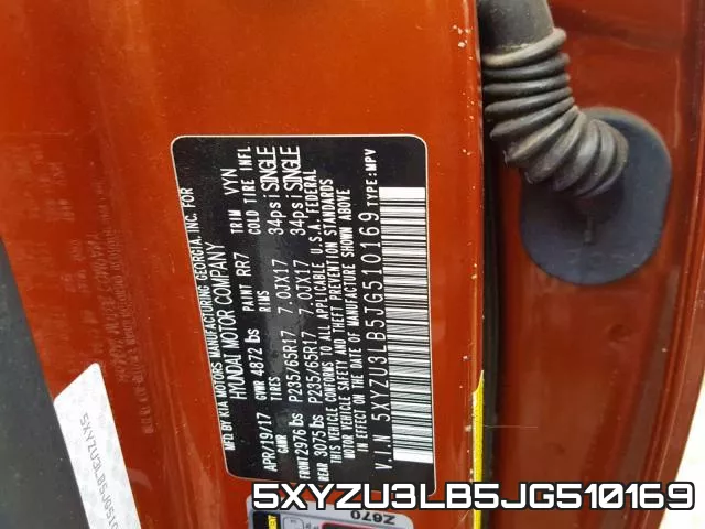 5XYZU3LB5JG510169 фото 2
